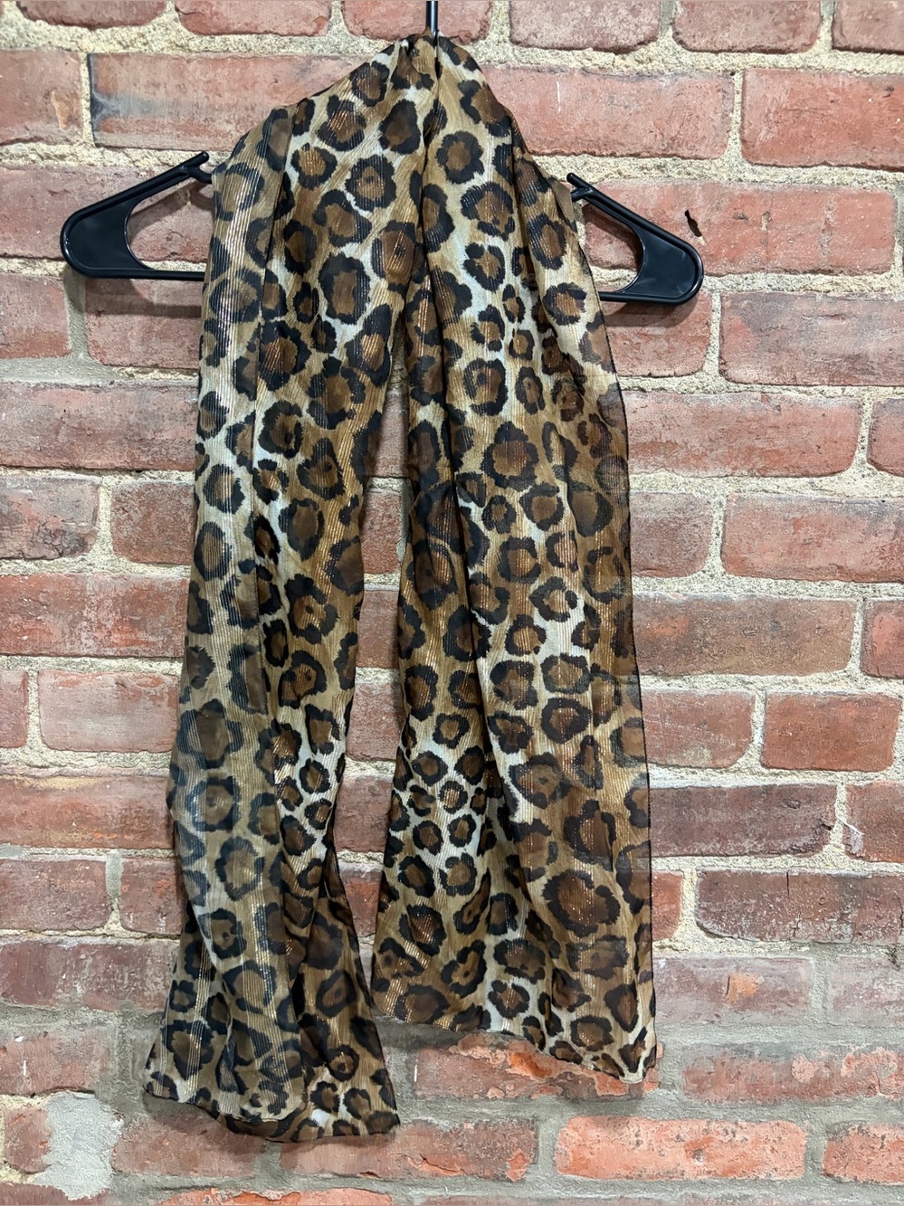 Leopard Print Lightweight Women's Scarf - Brown animal Pattern